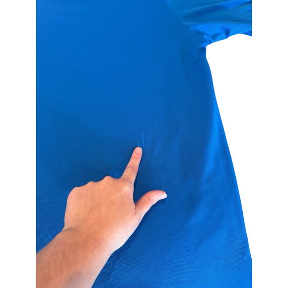 FootJoy FJ Blue Golf Polo TPC Sawgrass Logo Men’s Large Performance Shirt - Picture 8 of 11